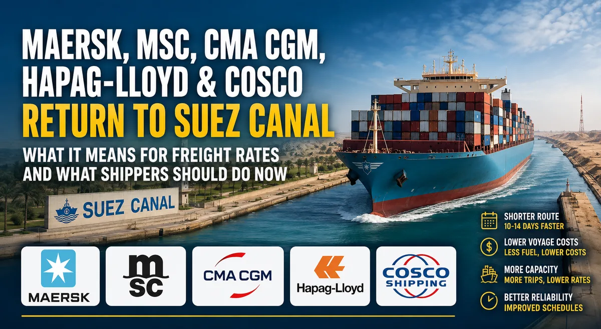The World's Biggest Shipping Lines Are Quietly Returning to the Suez Canal — What This Means for Your Freight Costs