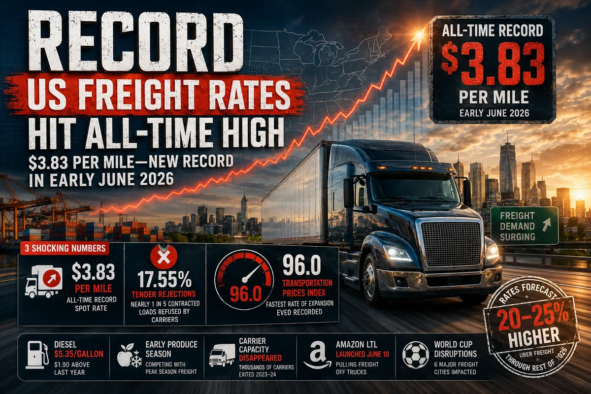 US Truck Rates Just Hit an All-Time Record — And They Are Not Coming Down Any Time Soon