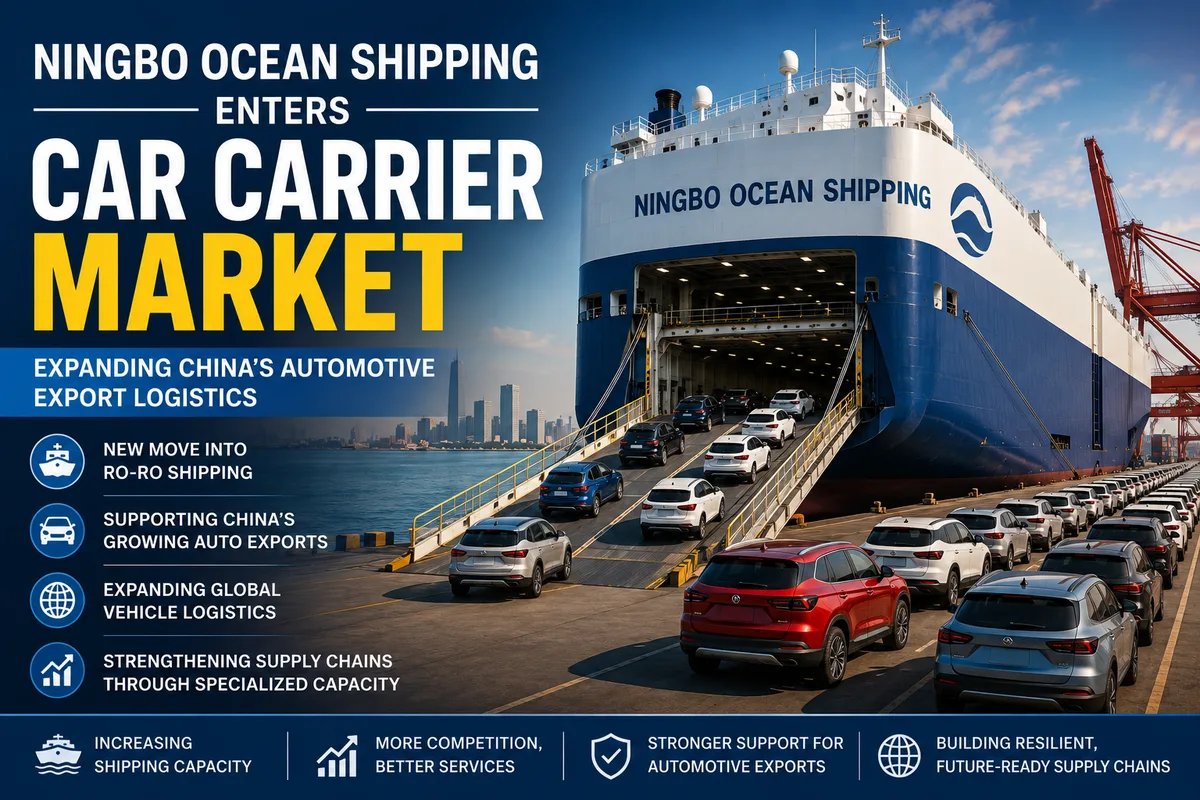 Ningbo Ocean Shipping Enters Car Carrier Market, Expanding China's Automotive Export Logistics