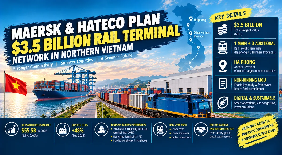 Maersk and Hateco Sign $3.5 Billion Rail Freight Terminal Deal for Northern Vietnam