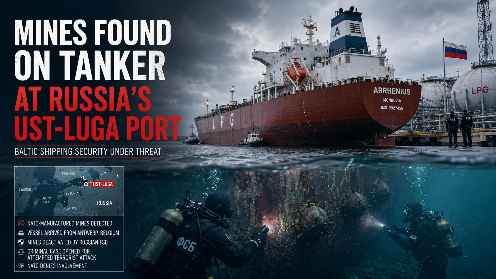 NATO Mines Found on LPG Tanker in Russian Port — Baltic Sea Shipping Under Threat