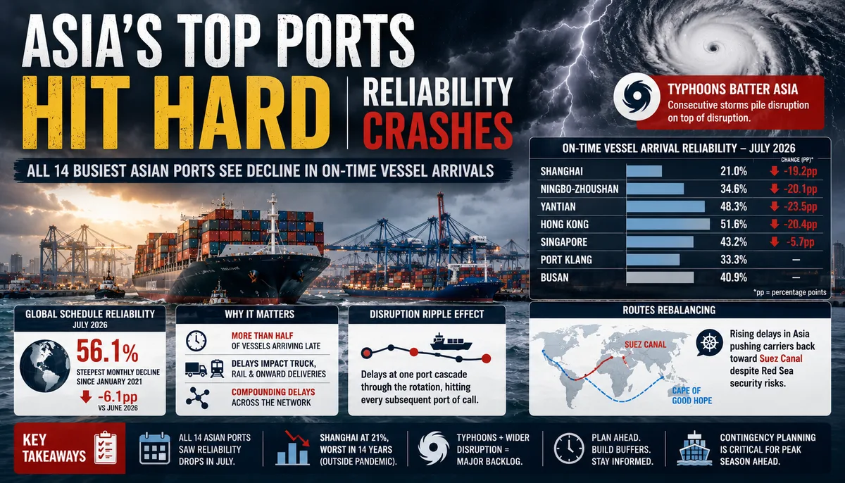 Over 50% of Vessels Now Delayed at Asia's Busiest Container Ports, Sea-Intelligence Warns