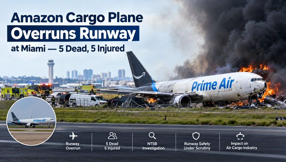 Amazon Cargo Plane Crash at Miami Airport Kills 5, Investigation Points to Full-Power Attempt Before Impact