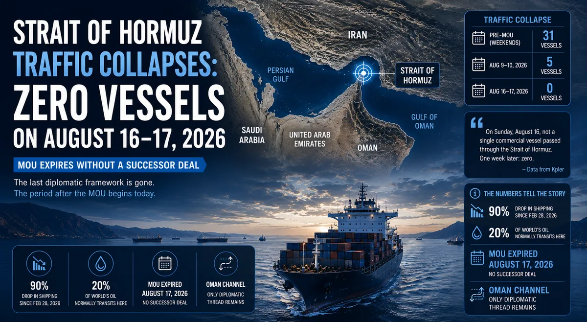 Zero Ships Passed Through Hormuz on Sunday — The MOU Has Expired and There Is No Deal