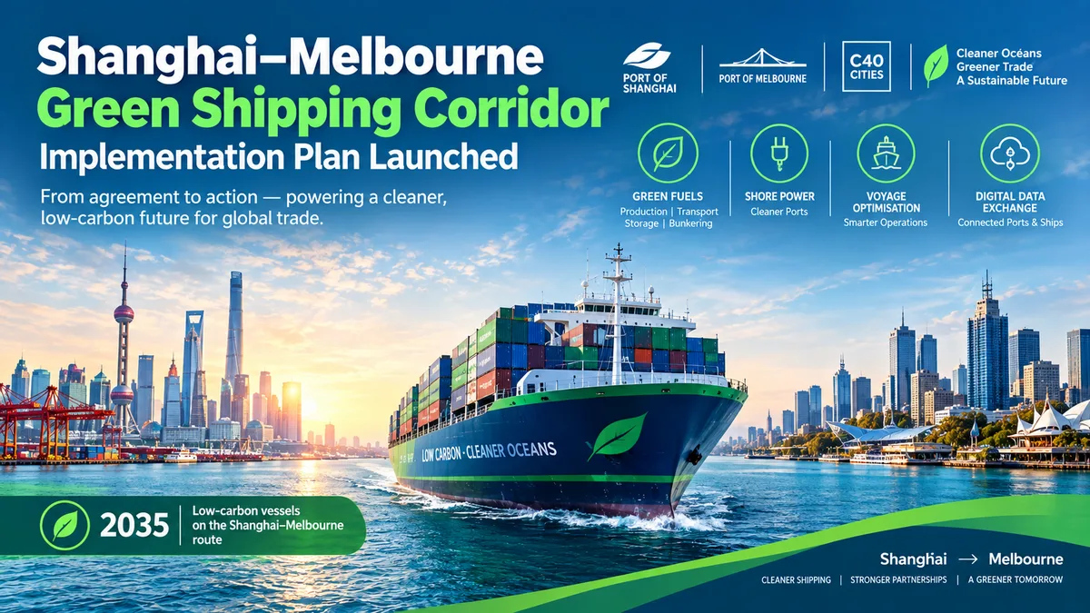 Shanghai and Melbourne Advance Green Shipping Corridor Plans