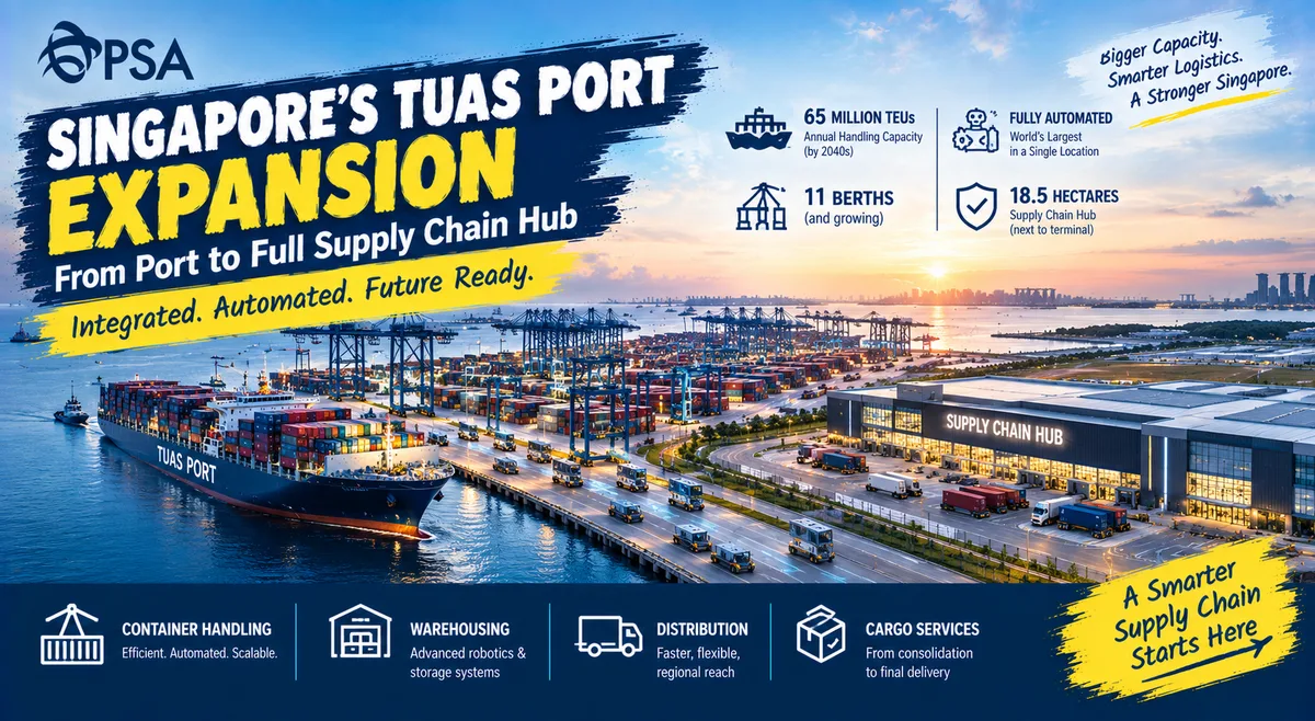 PSA Advances Tuas Vision with New Integrated Logistics Hub in Singapore