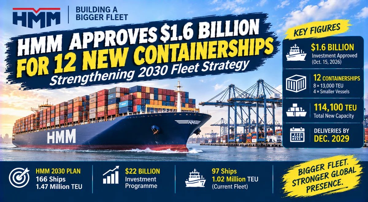HMM Commits $1.6 Billion to 12 More Containerships