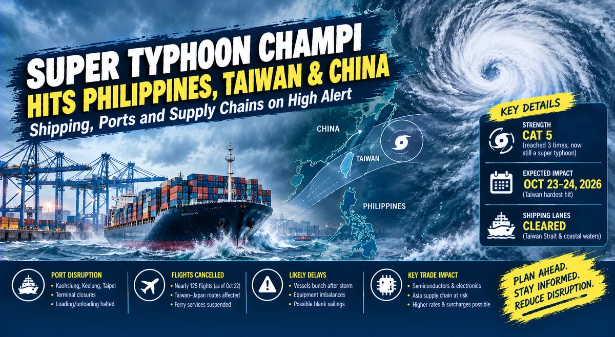 Super Typhoon Champi Bears Down on Taiwan, Threatening Shipping Lanes and Port Operations