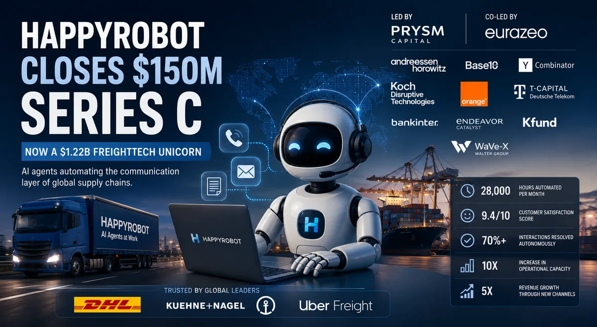 FreightTech Has a New Unicorn — HappyRobot Raised $150 Million in 20 Months and Its AI Agents Are Already Inside DHL and Kuehne+Nagel
