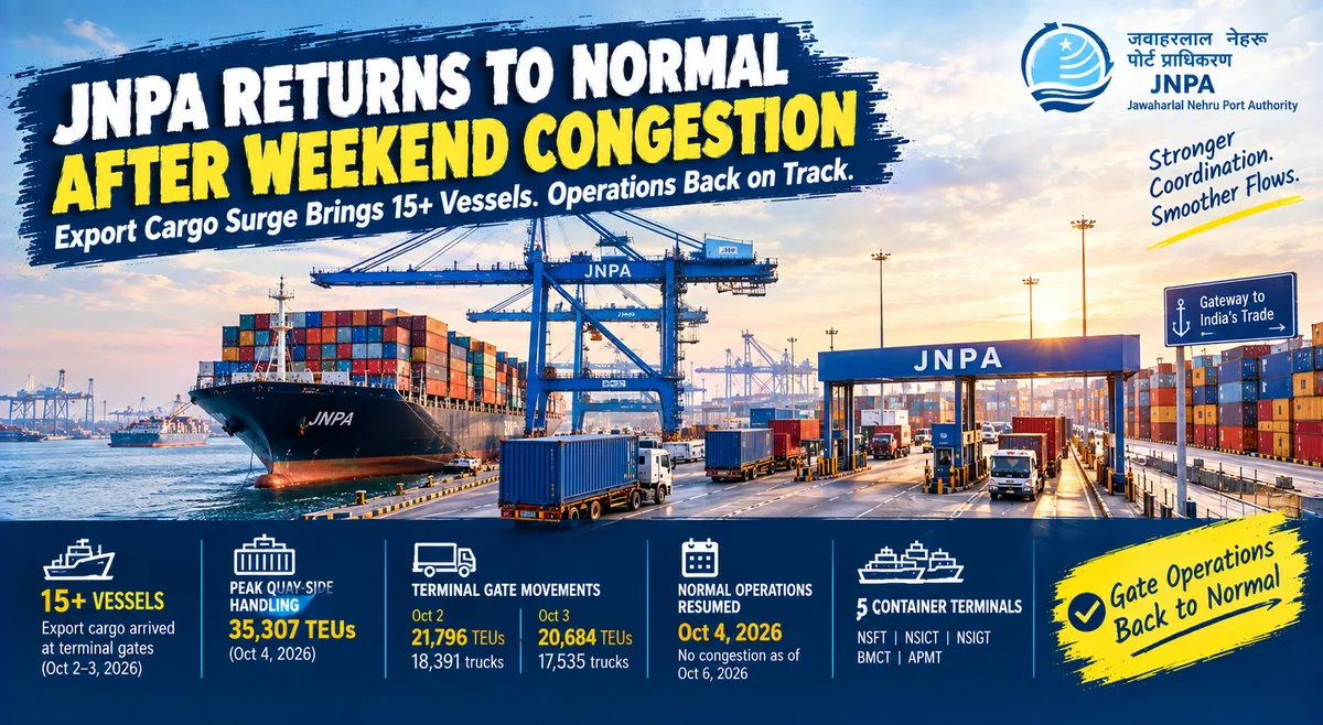 JNPA Faces Temporary Container Congestion After Vessel Bunching