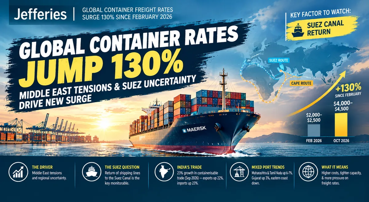 Global Container Freight Rates Surge 130% Since February Amid Middle East Tensions