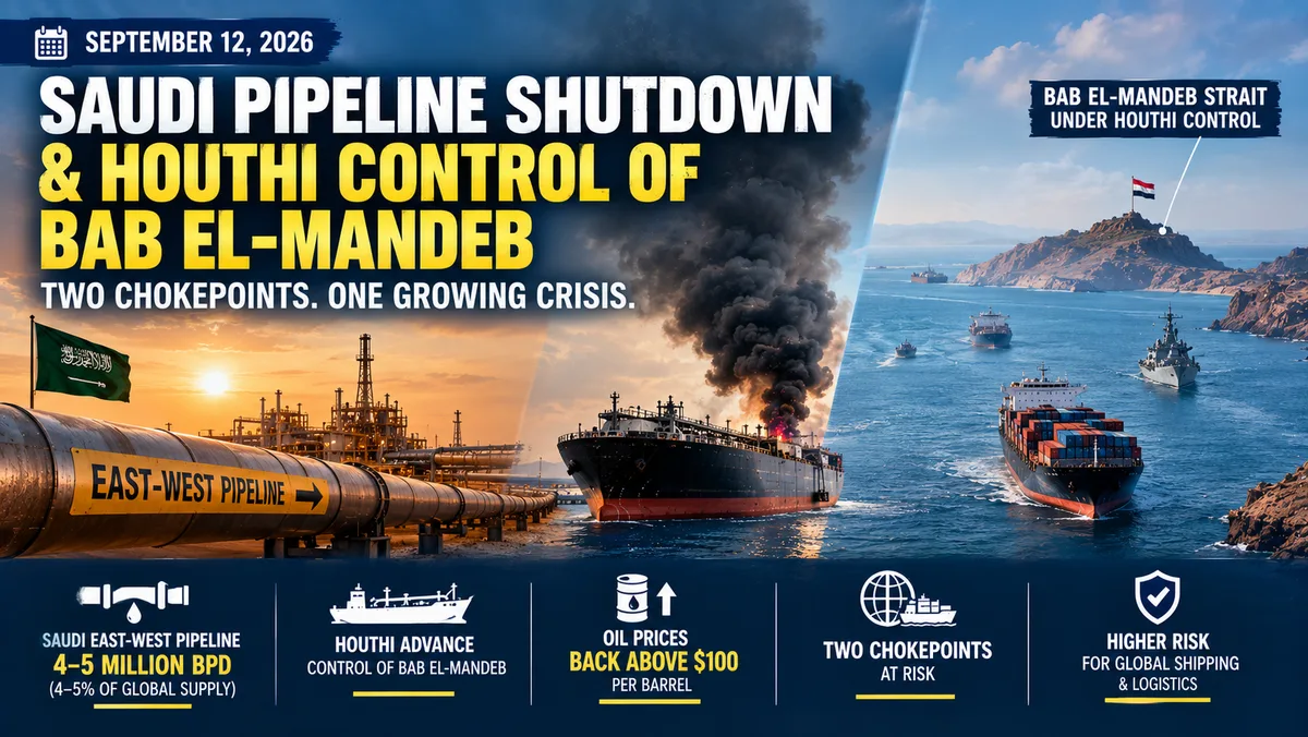 Saudi Arabia Shuts Key Oil Pipeline as Houthis Seize Control of the Red Sea's Most Critical Chokepoint