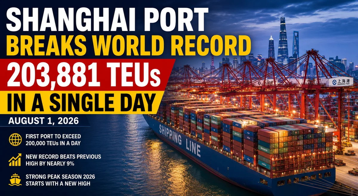 World Record Broken — Shanghai Port Moved 203,881 Containers in a Single Day, And It Happened Right After a Typhoon