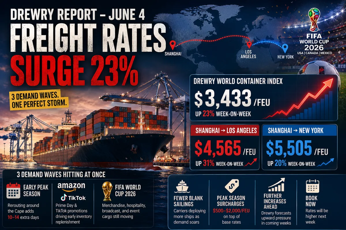 Shipping Rates Just Jumped 23% in One Week — And the FIFA World Cup Is Part of the Reason