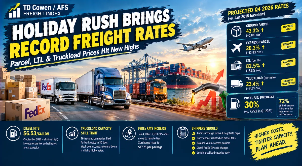 2026 Is Parcel's Most Expensive Year Ever — And Surcharges Won't Fall Even If Diesel Does