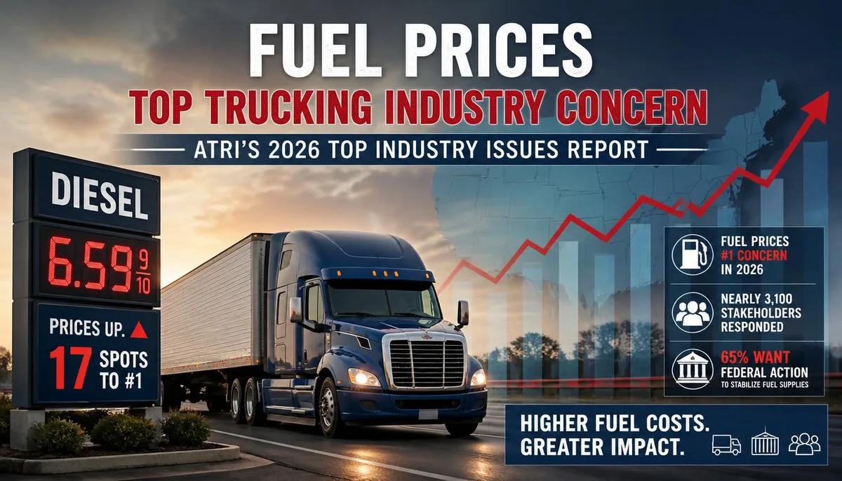 Diesel Above $6.50 Pushes Fuel Prices to Trucking’s Top Concern, ATRI Survey Finds