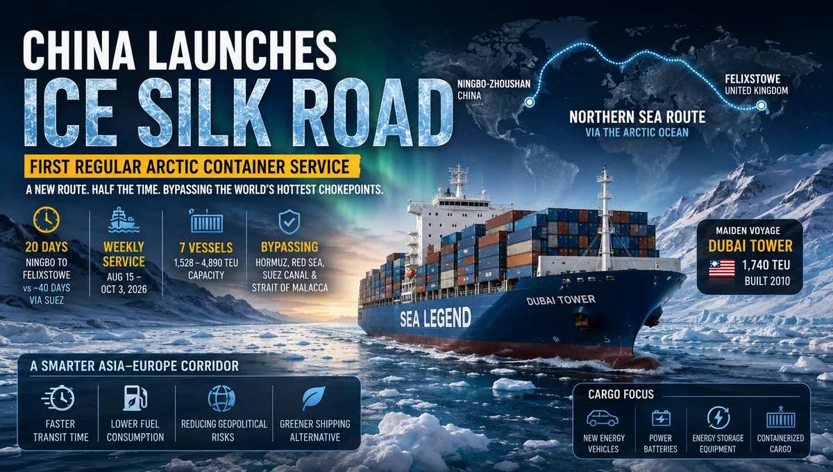 China's Ice Silk Road Just Launched — The First Regular Arctic Container Route Is Now Sailing to Europe