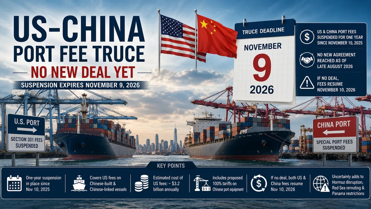 No Agreement Yet Between US and China on Multi-Million Dollar Port Fees Set to Return This November