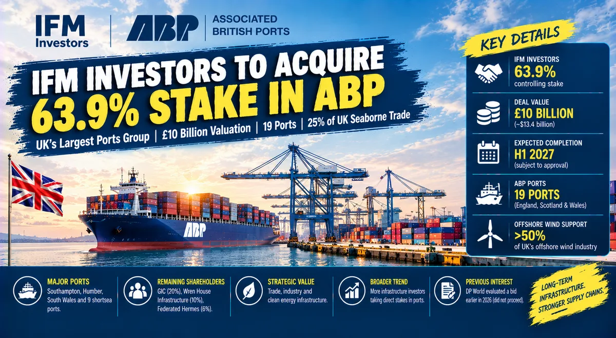 IFM Investors to Acquire Majority Stake in UK’s Largest Port Operator ABP