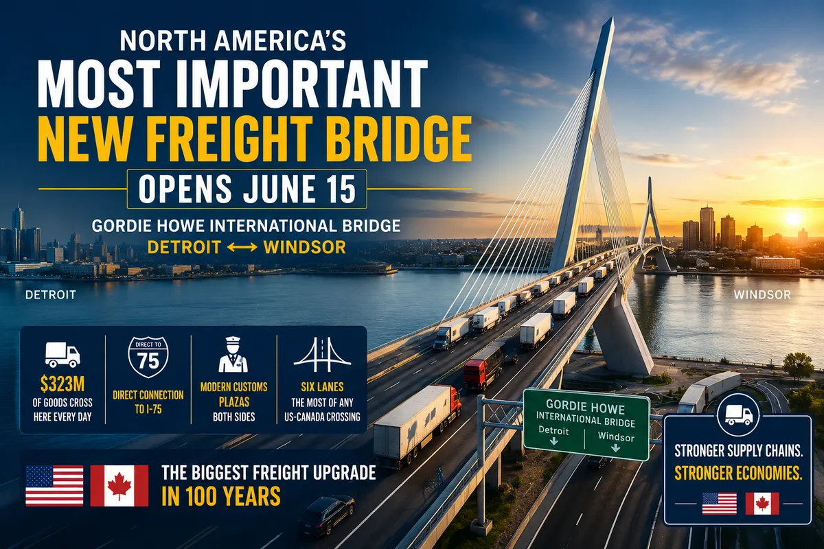 A $4.6 Billion Bridge Between the US and Canada Opens in 6 Days — And It Will Transform Cross-Border Freight