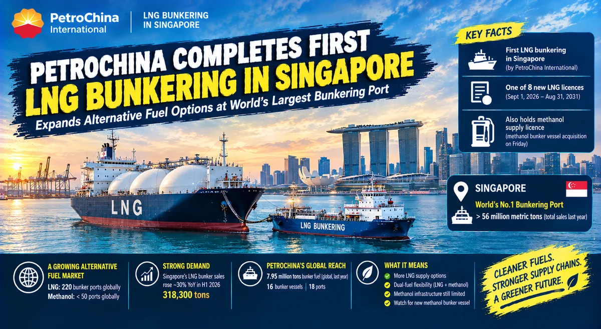 PetroChina Conducts First LNG Bunkering Operation in Singapore