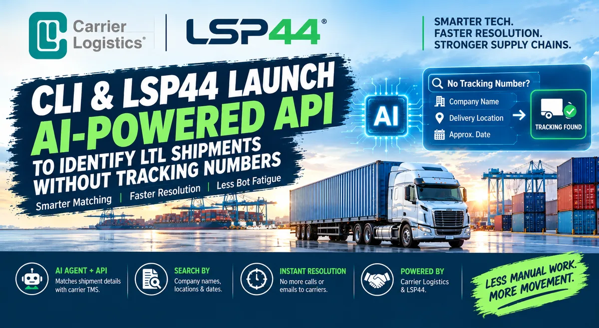 Carrier Logistics and LSP44 Partner to Automate LTL Shipment Identification